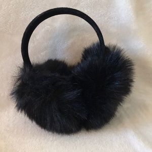NEW - black faux fur ear muffs